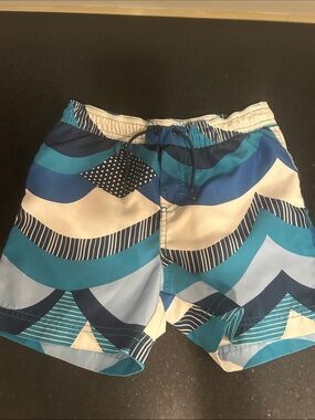 Tea Collection boys Wave Print Swim Trunks-7